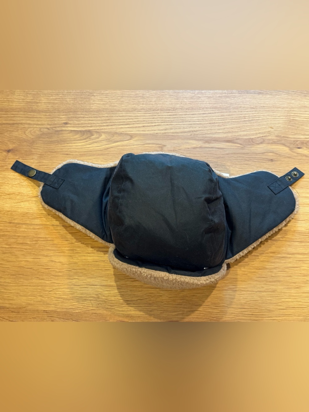 Barbour Morar Wax Trapper Hat Black Waxed Cotton Fleece Aviator NWT Sz L - Picture 5 of 9